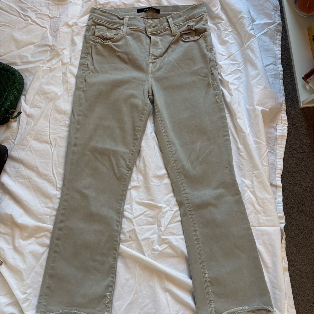 J Brand Women's Cropped denim Jeans in light grey